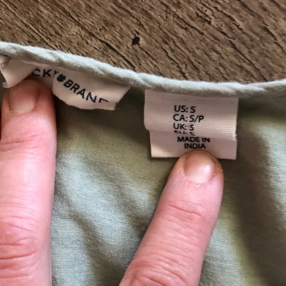 Lucky Brand Light Sage Tiered Ruffle Midi Dress 100% cotton - Picture 3 of 3